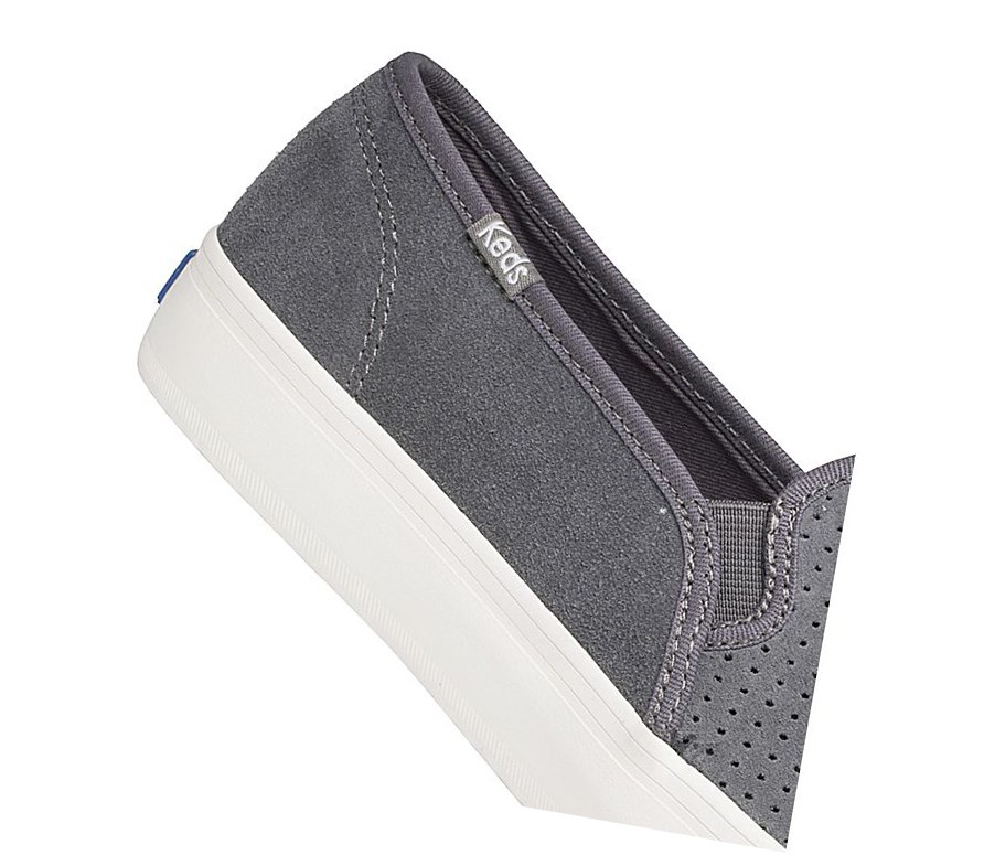 Keds Double Decker Perf Scamosciate Fall Scarpe Slip On Donna Grigie | KEMVA-8394