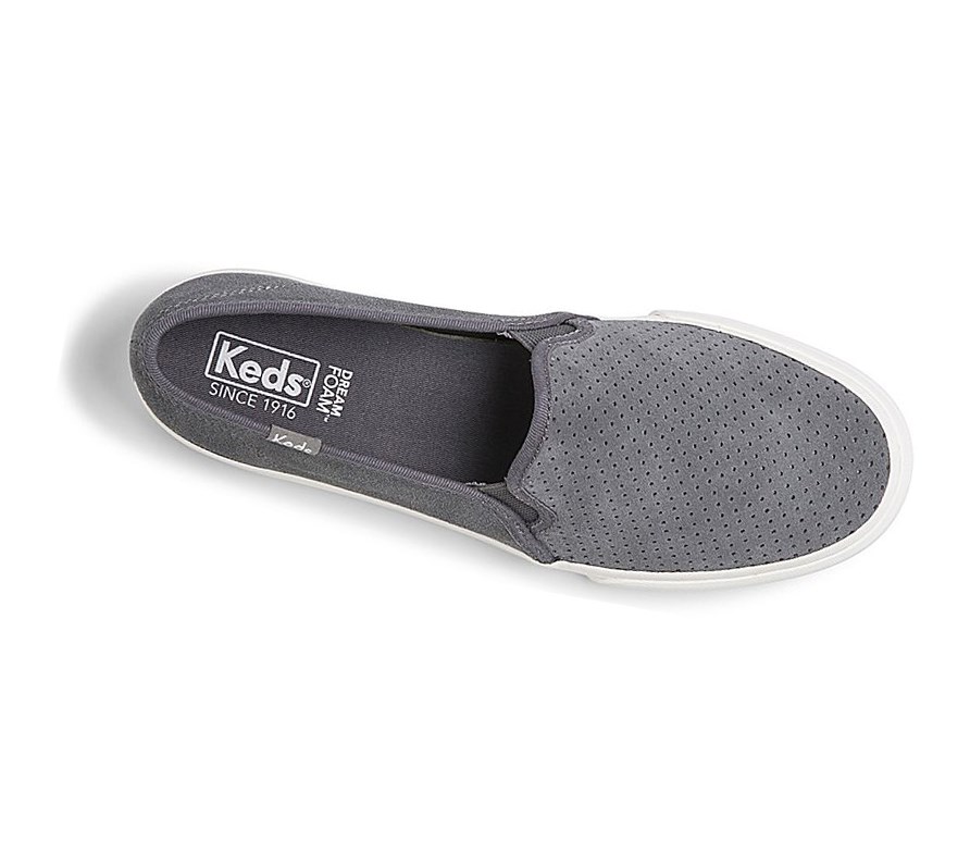 Keds Double Decker Perf Scamosciate Fall Scarpe Slip On Donna Grigie | KEMVA-8394
