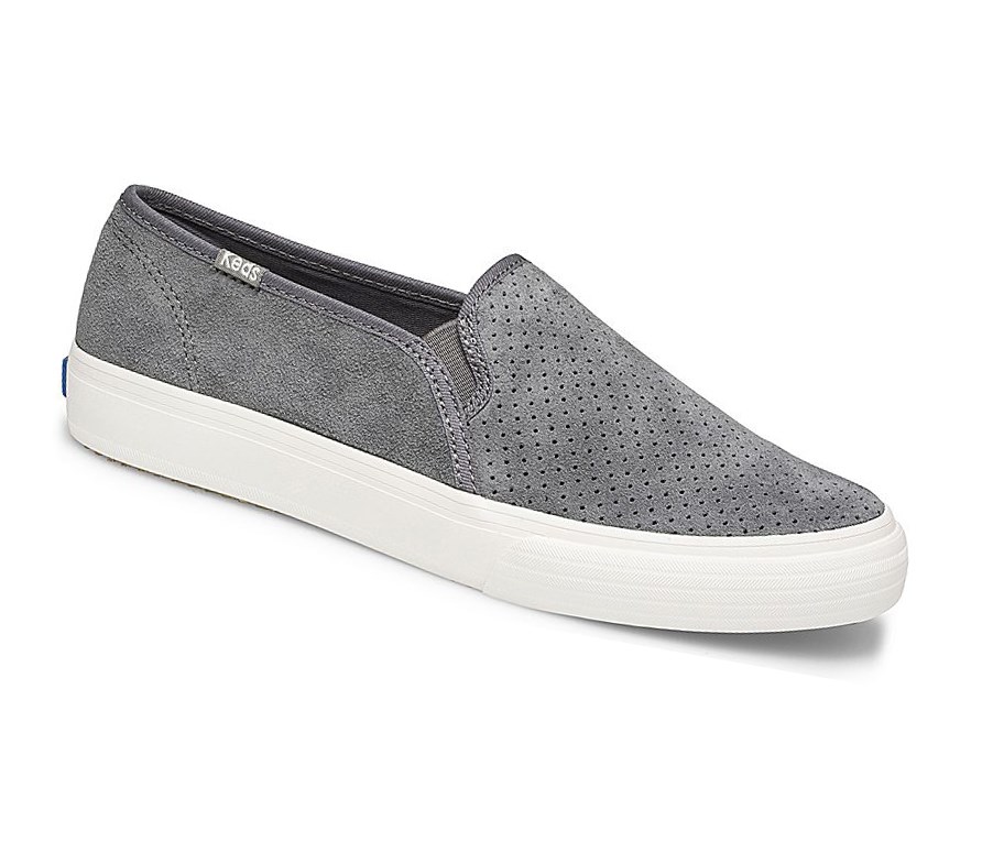 Keds Double Decker Perf Scamosciate Fall Scarpe Slip On Donna Grigie | KEMVA-8394