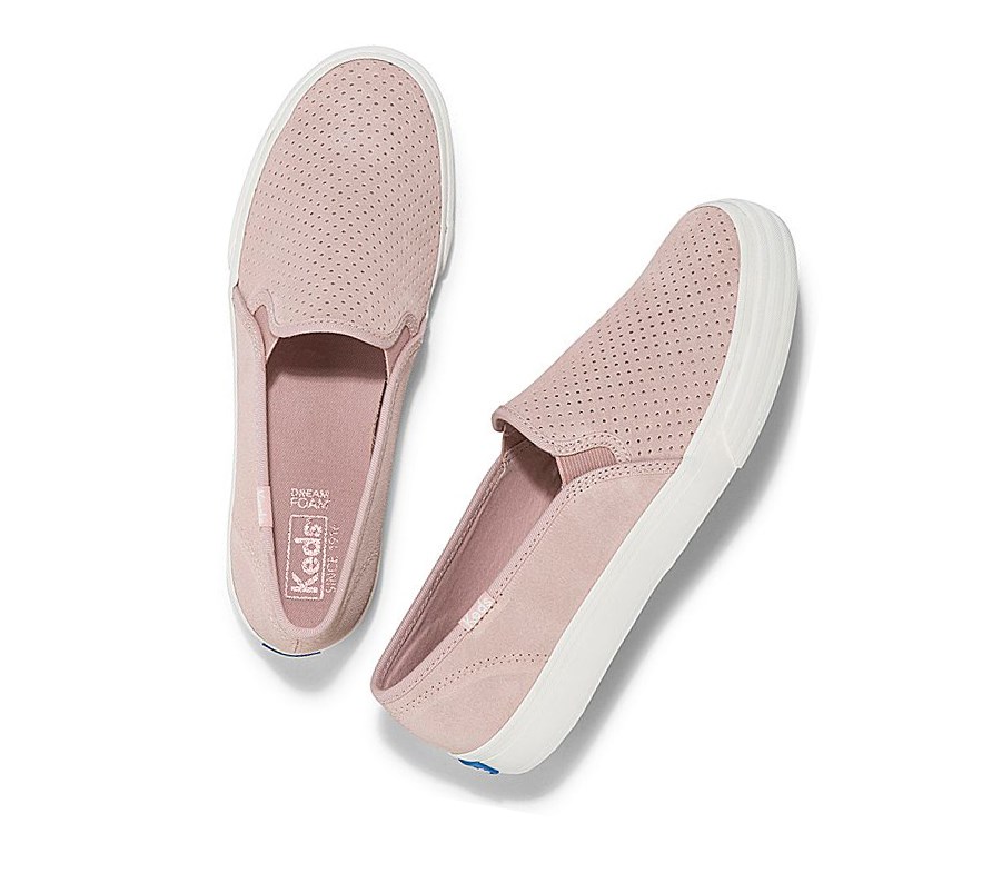 Keds Double Decker Perf Scamosciate Fall Comfort Scarpe Slip On Donna Rosa | ZAYMG-9310