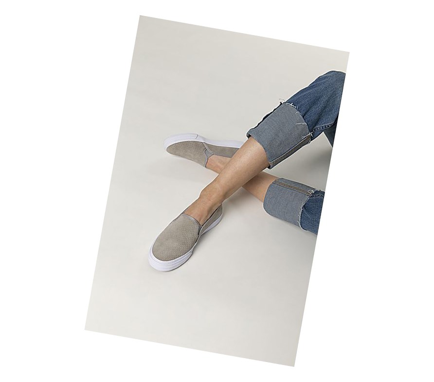 Keds Double Decker Perf Scamosciate Scarpe Slip On Donna Grigie | ESDFJ-2309
