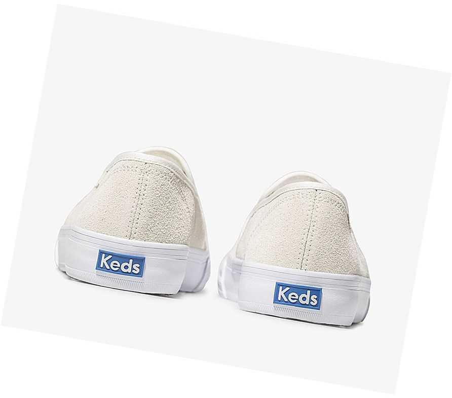 Keds Double Decker Perf Scamosciate Scarpe Slip On Donna Bianche | RPNMC-5362