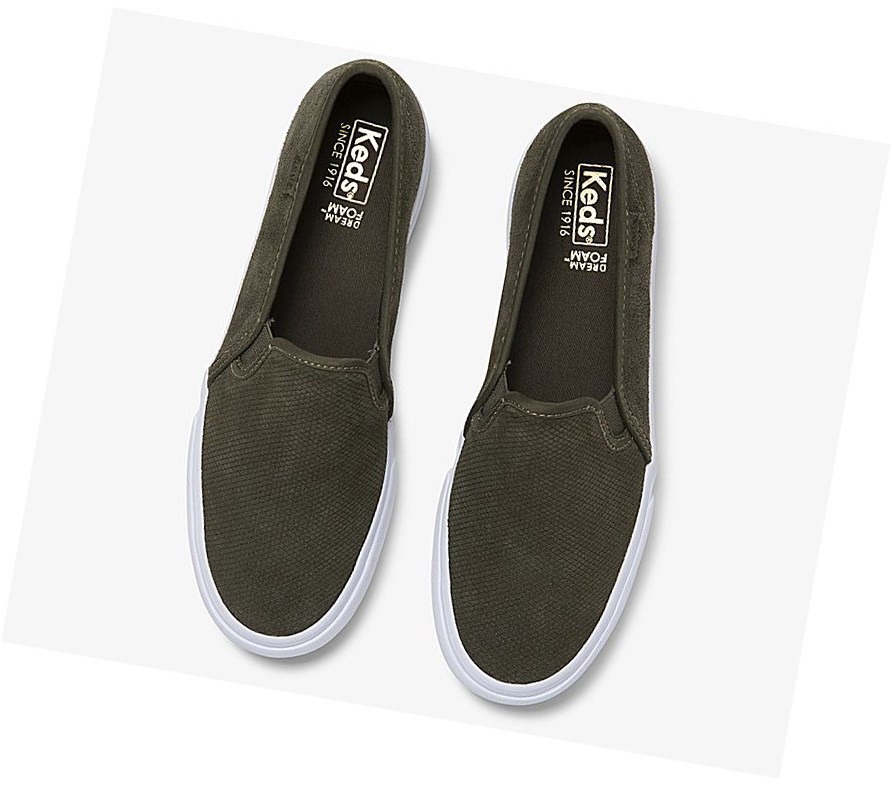 Keds Double Decker Scamosciate Fall Comfort Scarpe Slip On Donna Verdi | GPRJF-6408