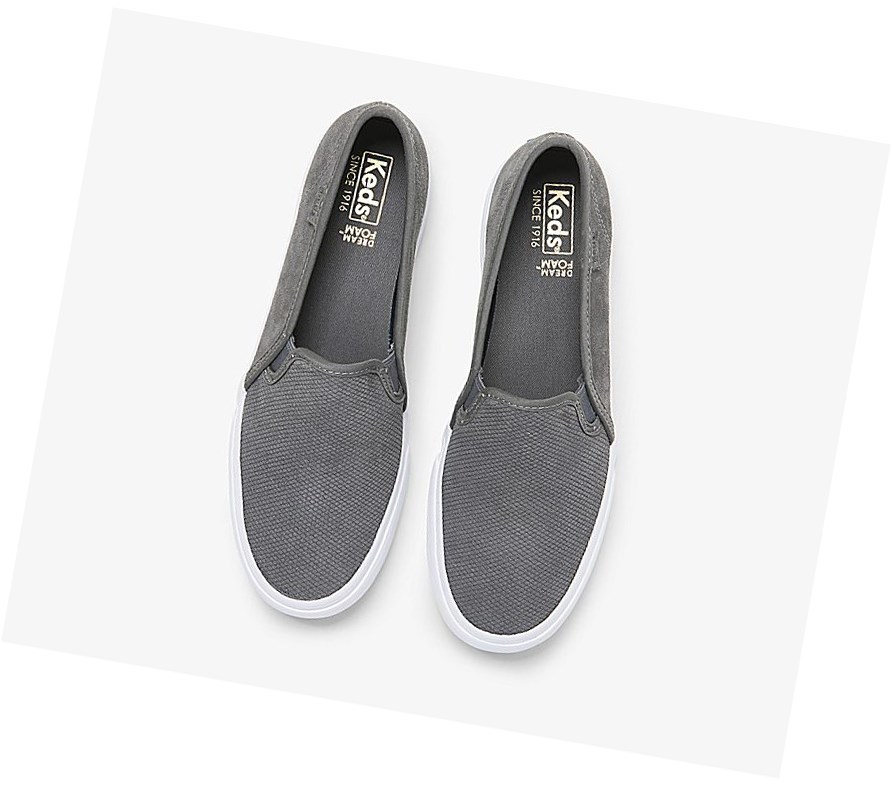 Keds Double Decker Scamosciate Fall Comfort Scarpe Slip On Donna Grigie Scuro | MYPOU-2395
