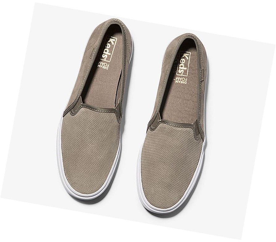 Keds Double Decker Scamosciate Fall Scarpe Slip On Donna Verde Oliva | EXLNM-1704