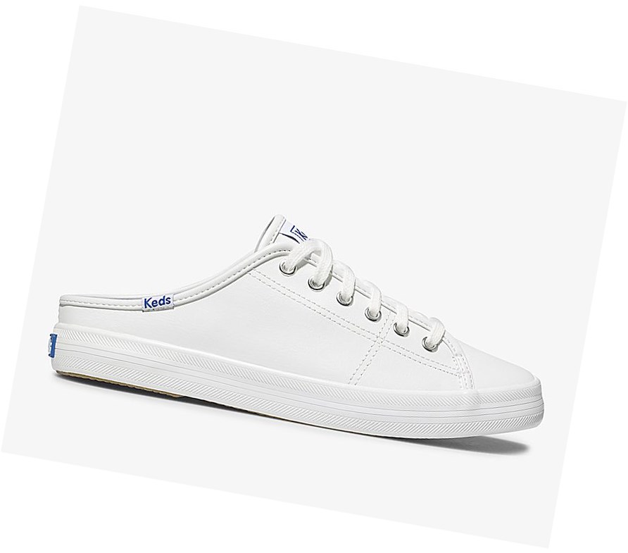 Keds Kickstart Mule Core Pelle Scarpe Slip On Donna Bianche | AGKXU-8059