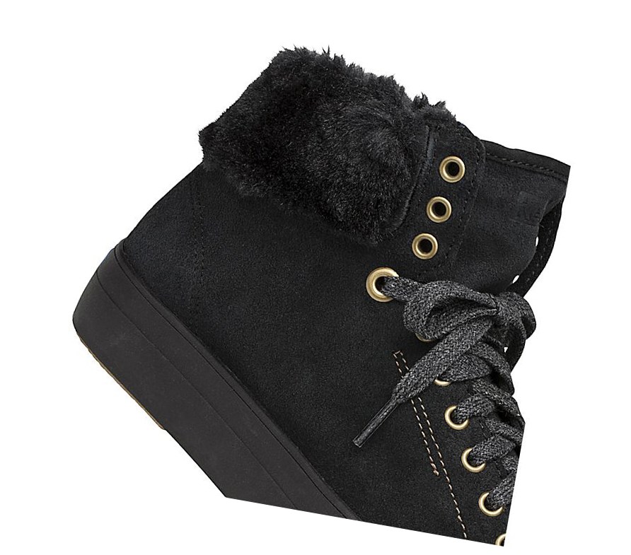 Keds Rise Hi Scamosciate Faux Fur Scarpe Stringate Donna Nere | ZCMYU-0789