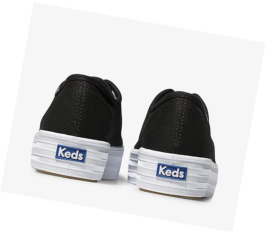 Keds Triple Kick Scarpe Stringate Donna Nere | JNVRX-0847