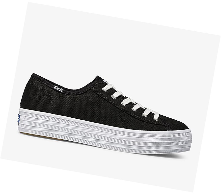 Keds Triple Kick Scarpe Stringate Donna Nere | JNVRX-0847