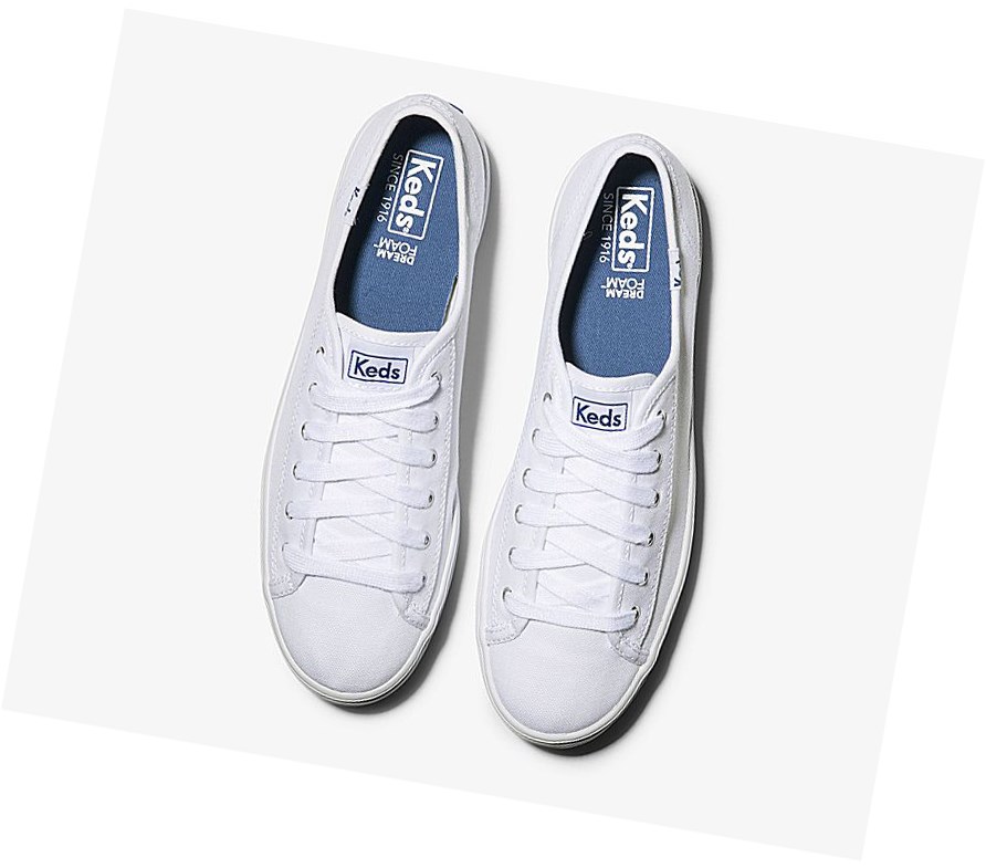 Keds Triple Kick Scarpe Stringate Donna Bianche | TBUKL-2016
