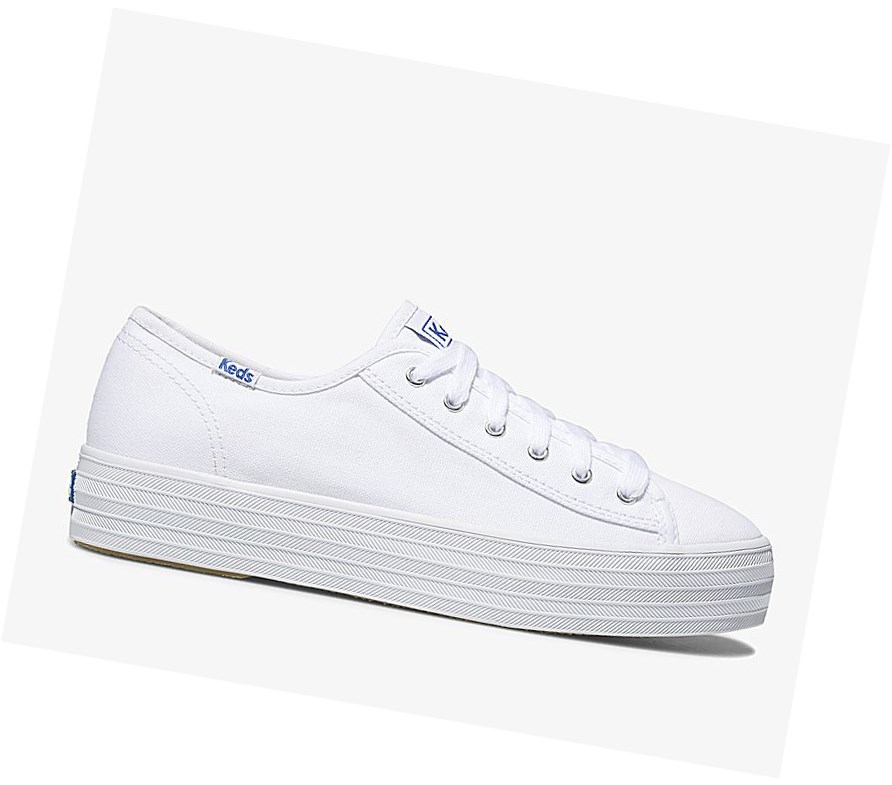 Keds Triple Kick Scarpe Stringate Donna Bianche | TBUKL-2016