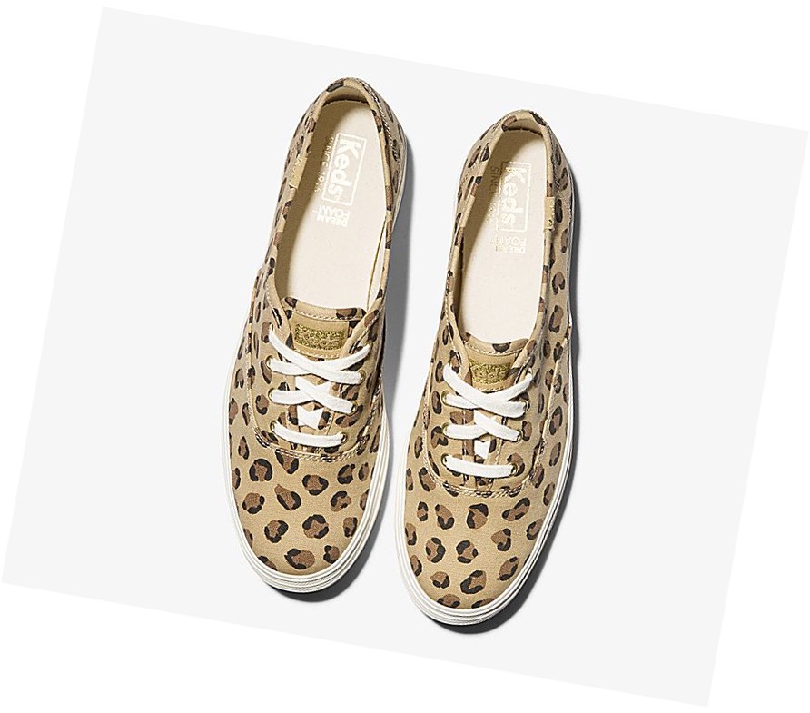 Keds Triple Leopard Scarpe Stringate Donna Marroni | JFNLV-9064