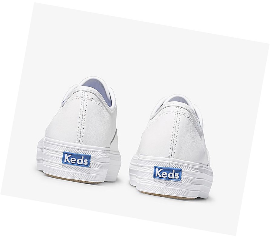 Keds Triple Scarpe Stringate Donna Bianche | KDELC-6394
