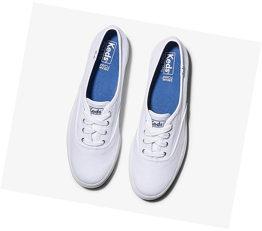 Keds Triple Scarpe Stringate Donna Bianche | KDELC-6394