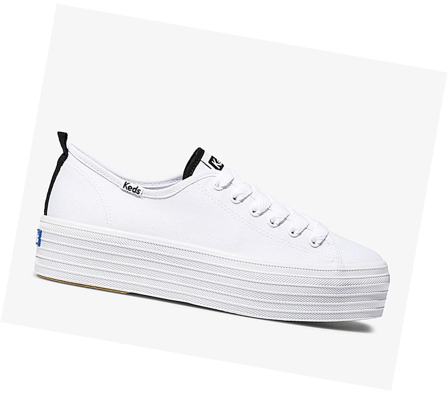 Keds Triple Up Seasonal Scarpe Stringate Donna Bianche | UOSXP-4268