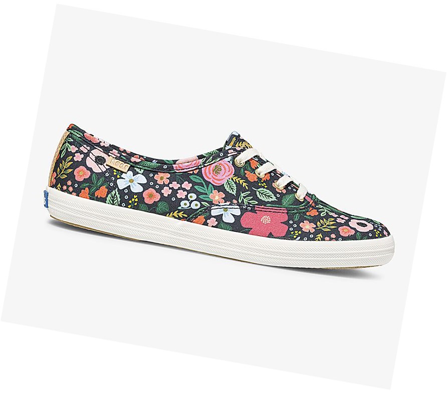 Keds x Rifle Paper Co Washable Champion Wild Rose Scarpe Stringate Donna Blu Marino | FNCLV-0613
