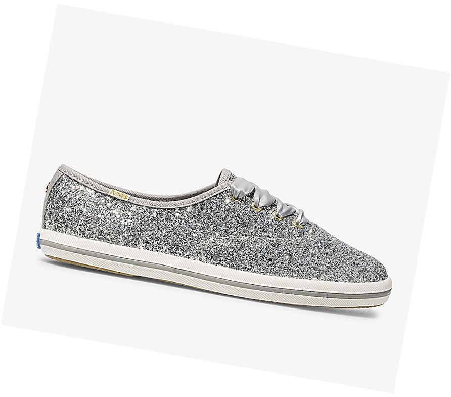 Keds x kate spade new york Champion Glitter Scarpe Stringate Donna Argento | BFZAI-0738