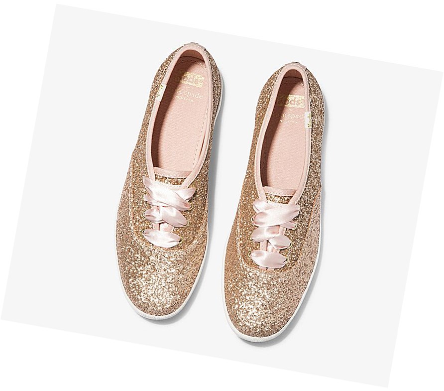 Keds x kate spade new york Champion Glitter Wedding Scarpe Stringate Donna Rosa Oro | IHEAX-4129