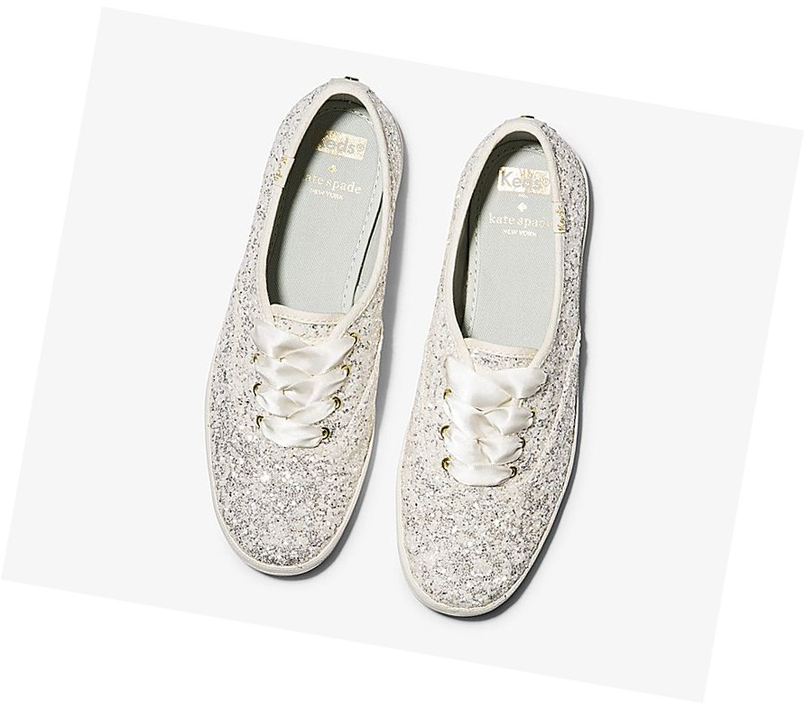 Keds x kate spade new york Champion Glitter Scarpe Stringate Donna Crema | MSJHT-1608