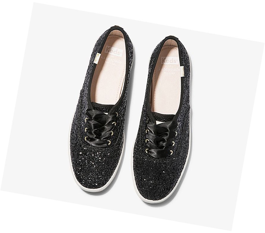 Keds x kate spade new york Champion Glitter Scarpe Stringate Donna Nere | YQHMI-1978