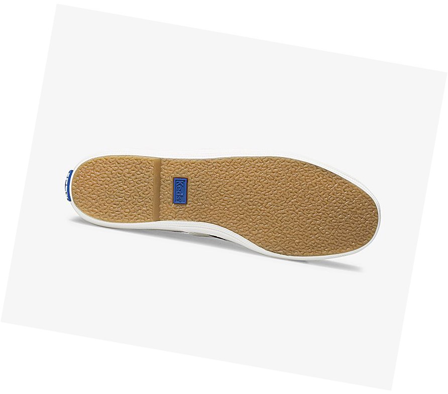 Keds x kate spade new york Champion Pelle Embroidered Lips Scarpe Stringate Donna Colorate Bianche | FPZAW-9376