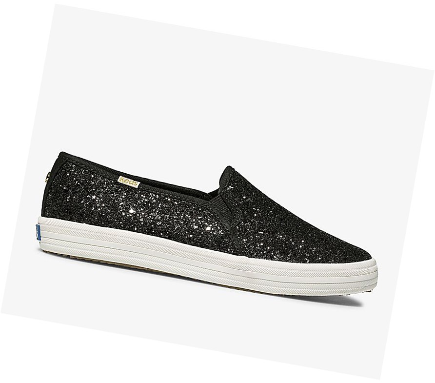Keds x kate spade new york Double Decker Glitter Scarpe Slip On Donna Nere | WKHZD-6273