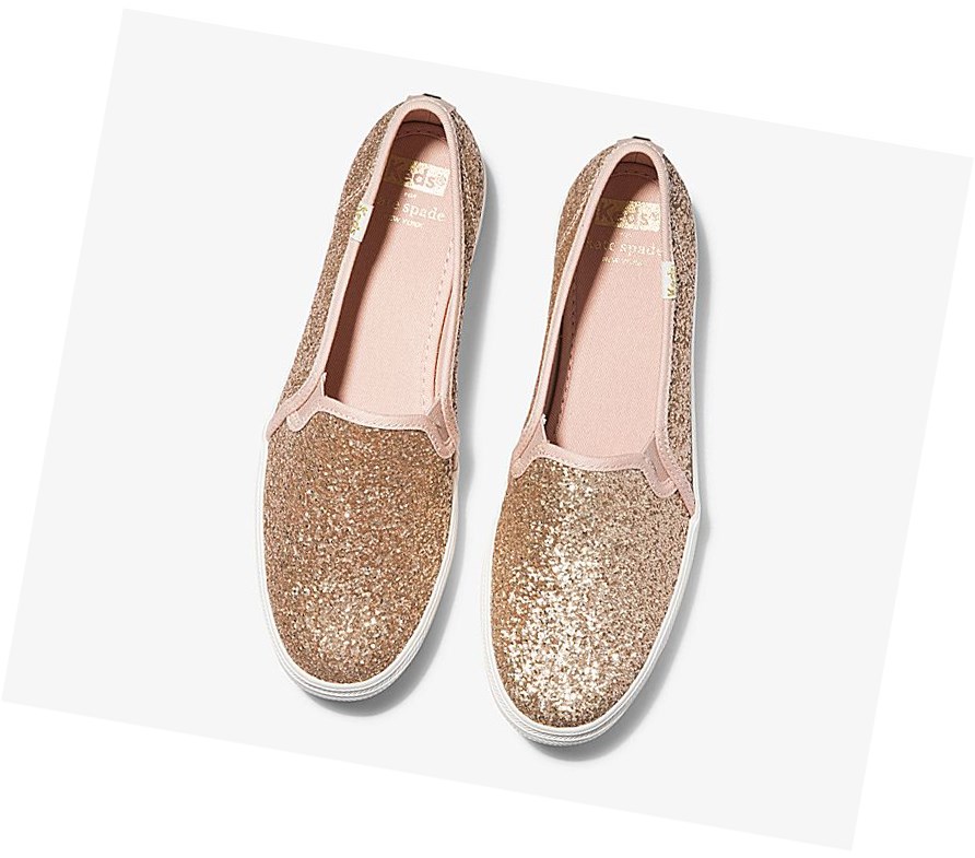 Keds x kate spade new york Triple Decker Glitter Scarpe Slip On Donna Rosa Oro | UCFIP-4053