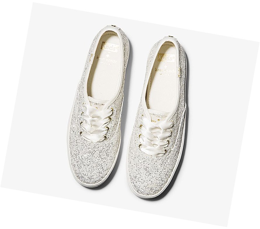 Keds x kate spade new york Triple Glitter Scarpe Stringate Donna Crema | GFSDB-5214